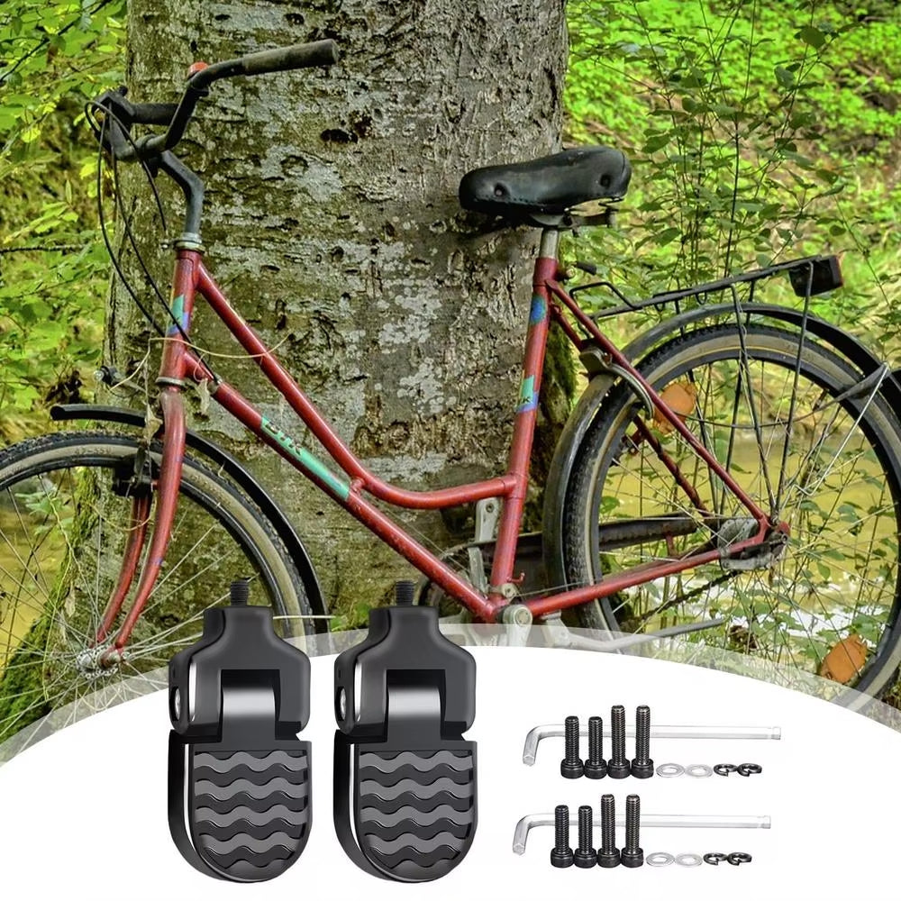 Folding rear pedals for bicycles Aluminum alloy non-slip footrests with quick release deideas