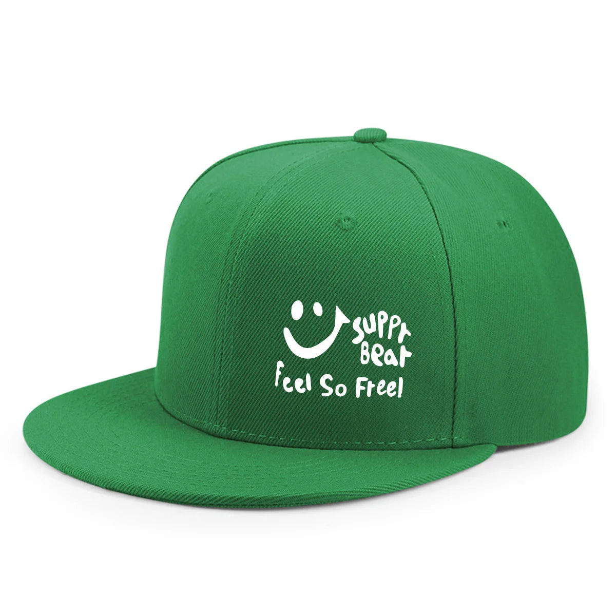 Smile Graphic Flat-Brim Cap – Breathe, 16 Colors