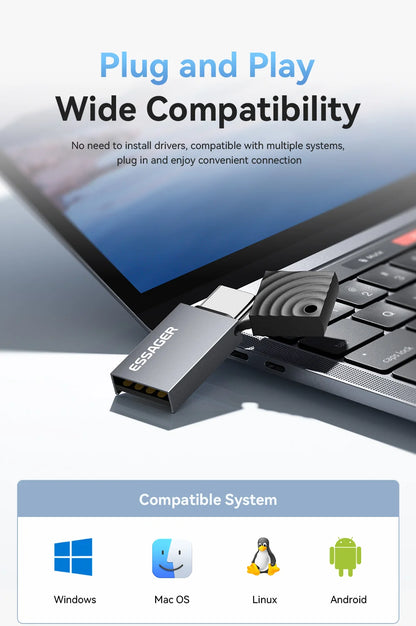 MicroSD Card Reader USB-C & USB 2.0, Dual Interface