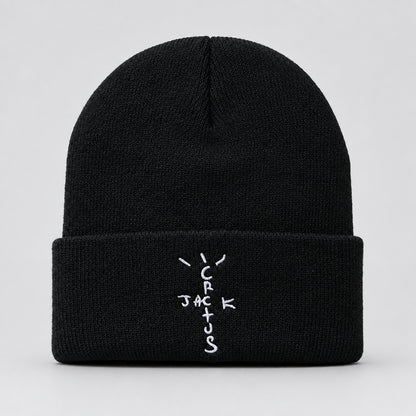 Bandana Graphic Cactus Embroidered Knit Beanie, One Size