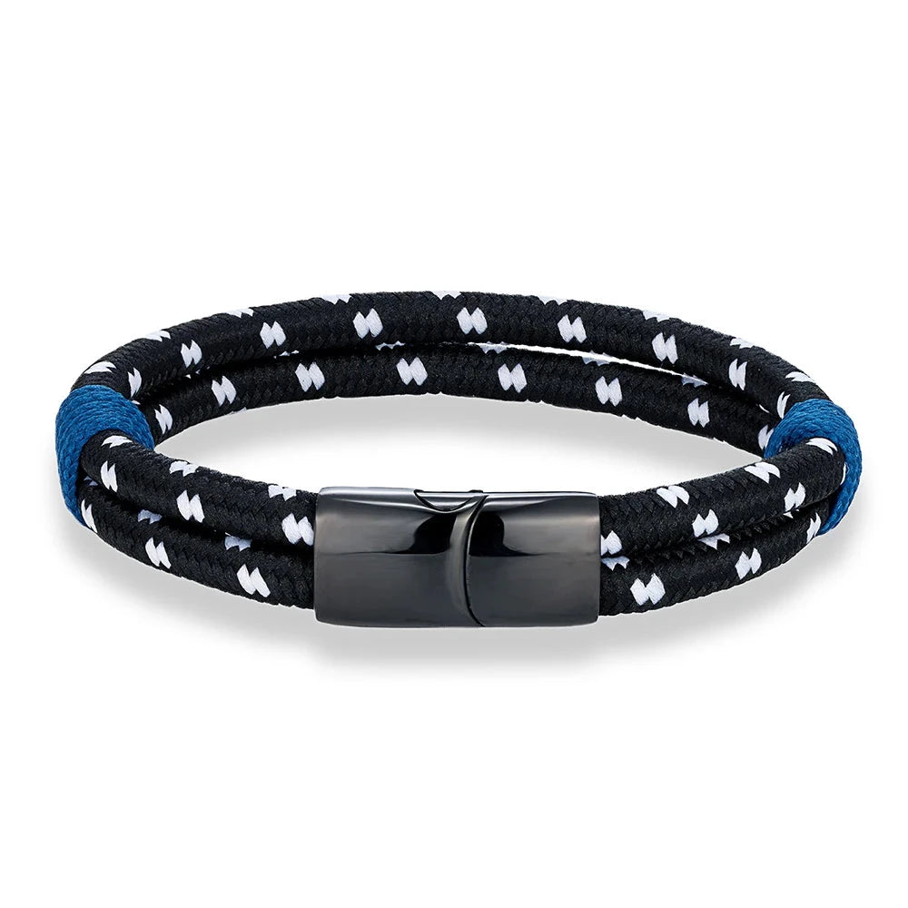 Fashion Nautical Bracelet  Woven Rope with Stainless Steel Accent deideas