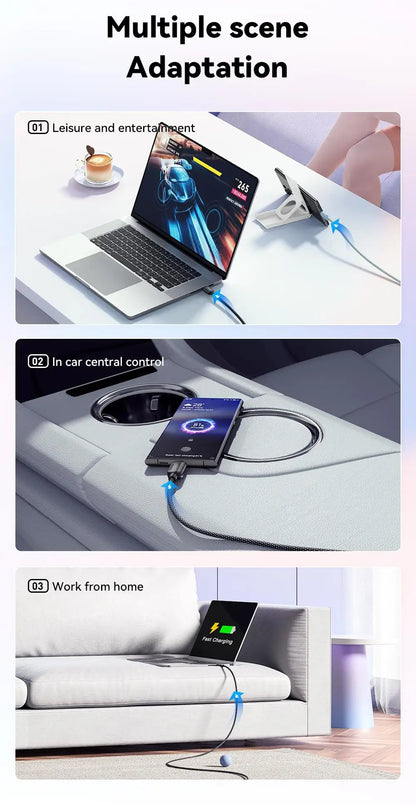 USB-C to USB-C Cable – 100W, Braided, 1 m or 2 m