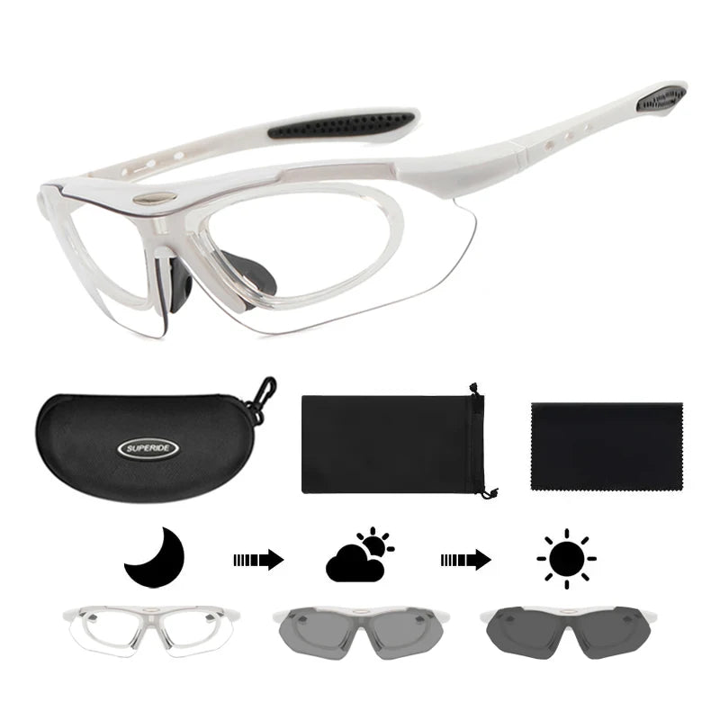 Photochromic Cycling Sunglasses - UV400, 152mm Wide