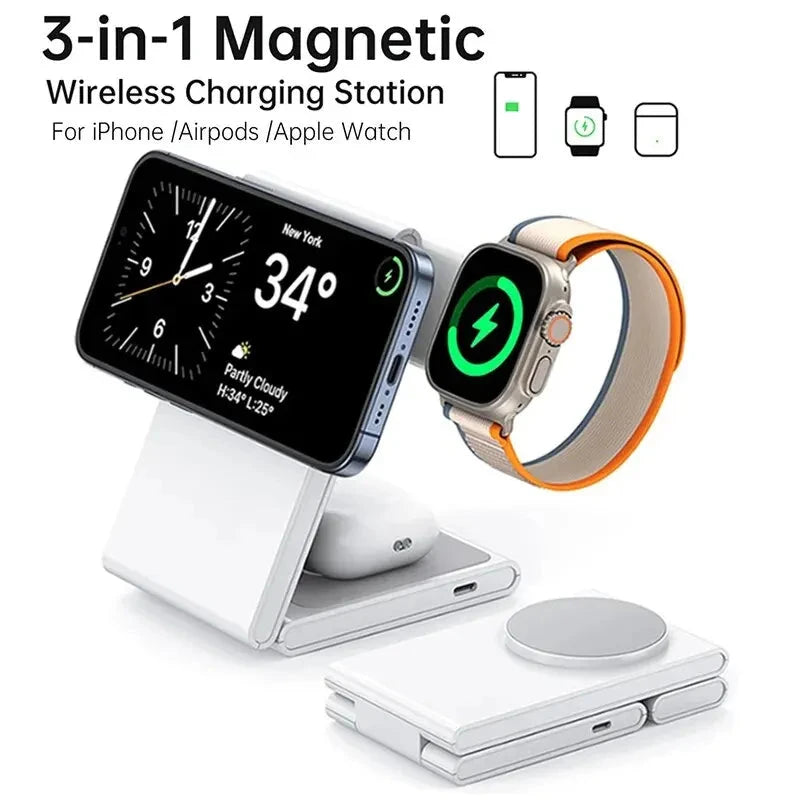 Quick 3 in 1 Wireless Charger for iPhone, AirPods and Apple Watch deideas