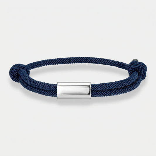 Adjustable Rope Bracelet – Blank Silver-Tone Accent, 14 Colors