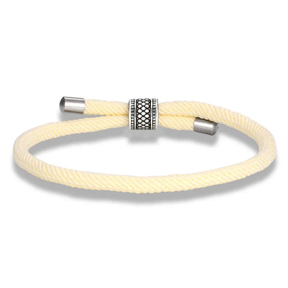 Rope Bracelet – Diamond-Pattern Bead, 15 Colors