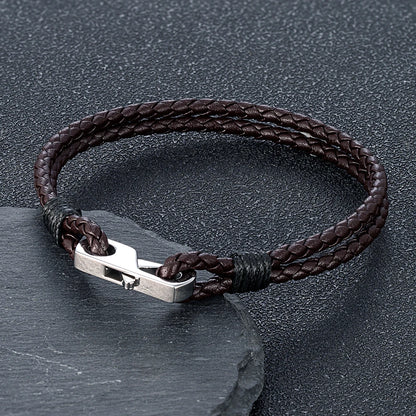 Leather Cord Bracelet – 3 mm, Square Magnetic Clasp