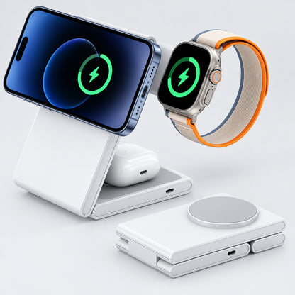 Quick 3 in 1 Wireless Charger for iPhone, AirPods and Apple Watch deideas