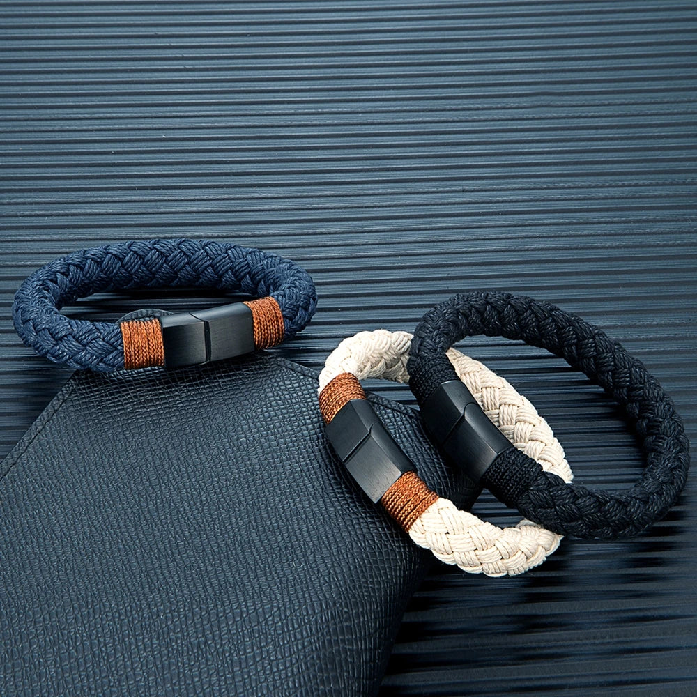 Braided Rope Bracelet – Mariner’s Heritage, 3 Colors, 19–23 cm