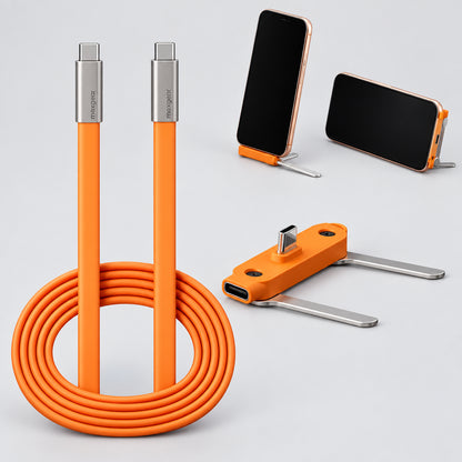 240W USB-C Cable & Folding Phone Stand Adapter – Set Options