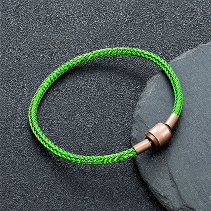 Braided Steel Cable Bracelet – 22 Colors, 19–23 cm