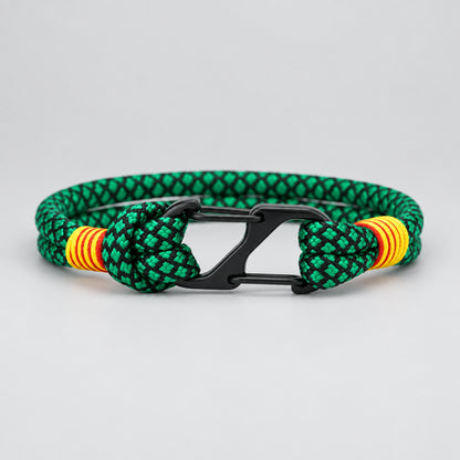 Two-Tone Rope Bracelet with Carabiner Clasp