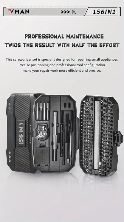 Mini Electric Screwdriver Set – 156-in-1 Precision Repair Kit