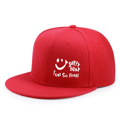 Smile Graphic Flat-Brim Cap – Breathe, 16 Colors