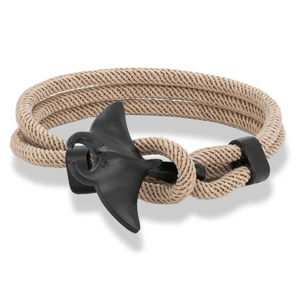 Manta Ray Rope Bracelet Ocean-Inspired Multilayer Design deideas