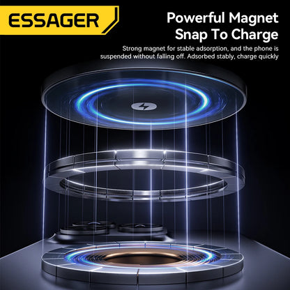 3-in-1 Magnetic Wireless Charging Stand – Foldable, Grey