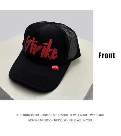 Printed Letter Trucker Cap – Adjustable Unisex Hat, 52–60 cm