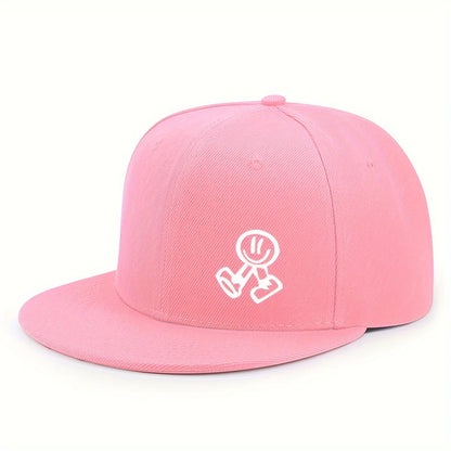 Smiling Character Flat-Brim Cap – Horizon, 16 Colors