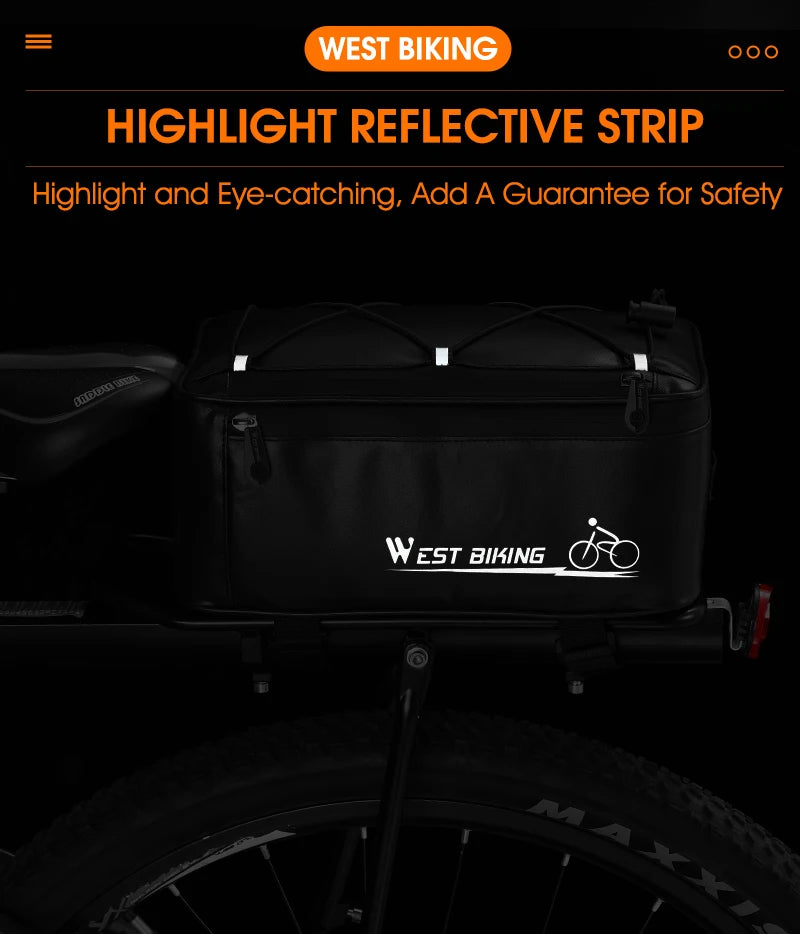 Bike Rear Rack Bag – West Biking 4L, Black, Rain Cover