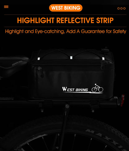 Bike Rear Rack Bag – West Biking 4L, Black, Rain Cover