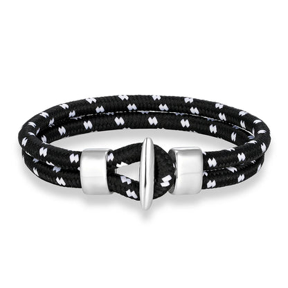 Patterned Rope Bracelet – Toggle Clasp, 17–23 cm
