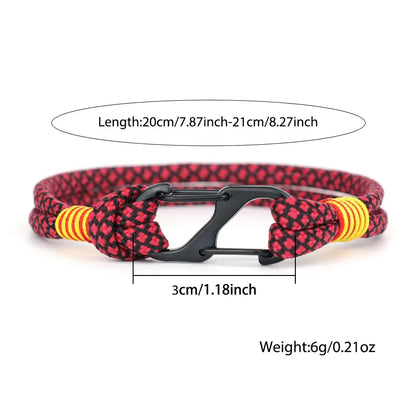 Two-Tone Rope Bracelet with Carabiner Clasp