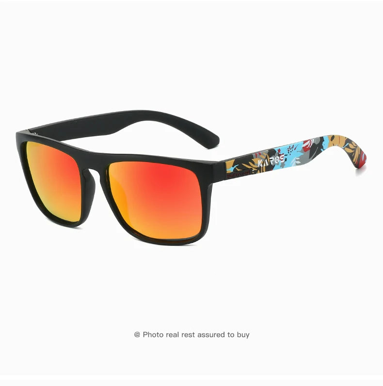 Rectangular Sunglasses with Case – Printed Frames, 10 Options