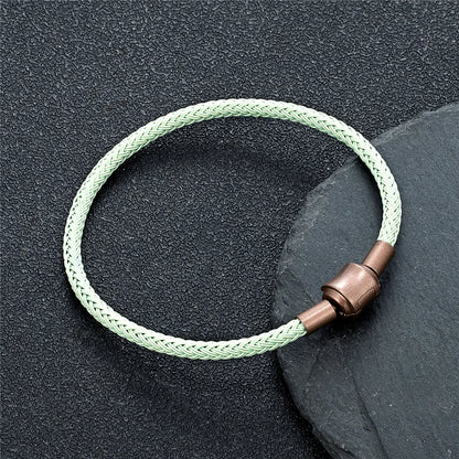 Braided Steel Cable Bracelet – 22 Colors, 19–23 cm