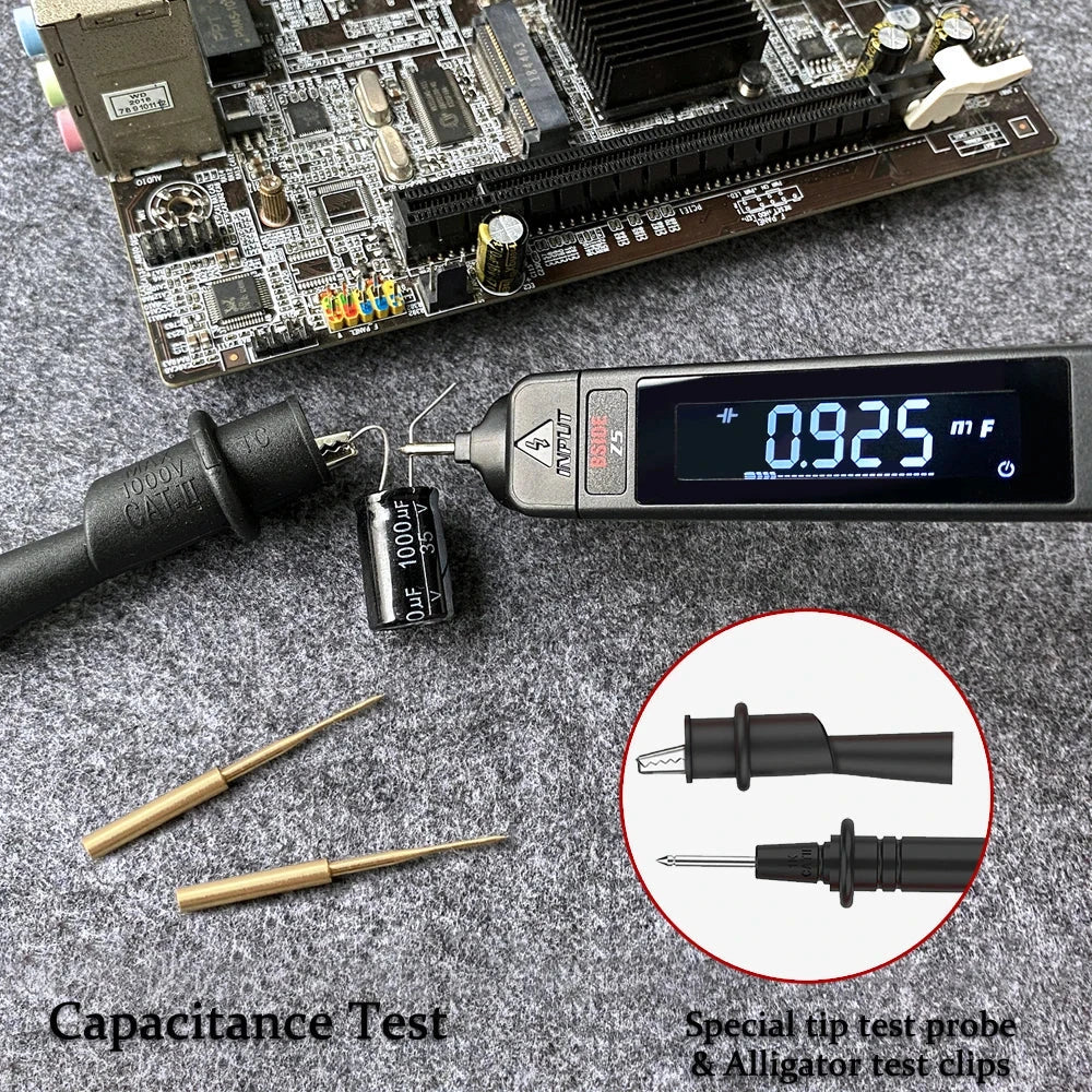 Digital multimeter, voltage detector, tester, contactless smart electric pen, NCV, live cable continuity test, Hz ohms, DC, AC meter deideas