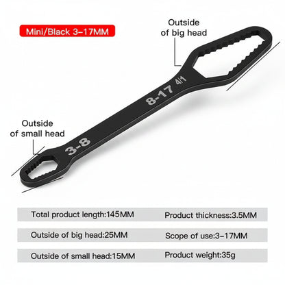 Universal Torx wrench 8-22 mm, adjustable, double head key plate deideas