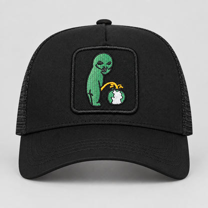 Gorra de béisbol con bordado Alien y rejilla trucker, ajustable, unisex