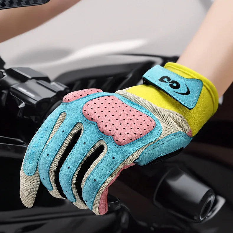Full-Finger Riding Gloves – Color-Block Design, S–XXL