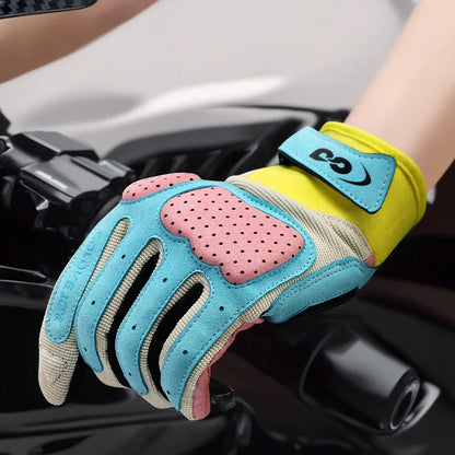 Full-Finger Riding Gloves – Color-Block Design, S–XXL