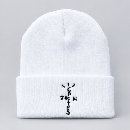 Bandana Graphic Cactus Embroidered Knit Beanie, One Size