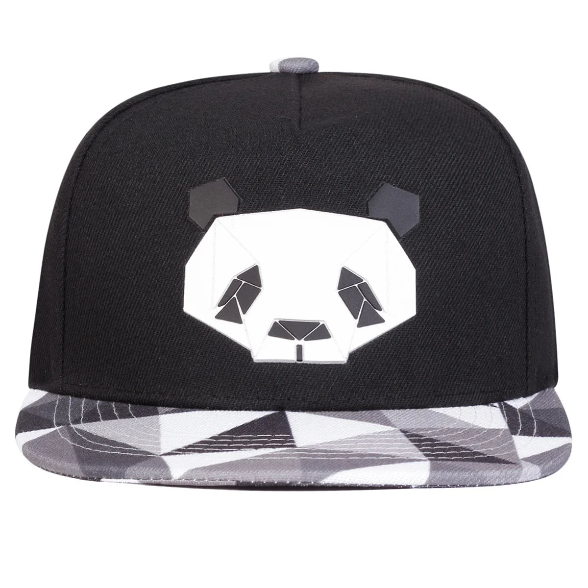 Geometric Panda Cap – Flat Camo Brim, 3 Colors