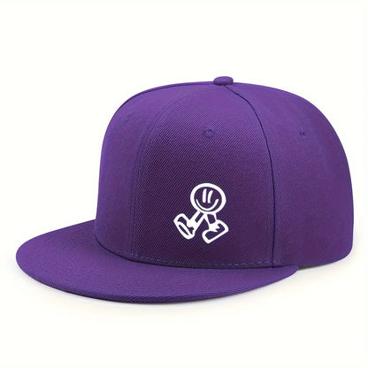 Smiling Character Flat-Brim Cap – Horizon, 16 Colors