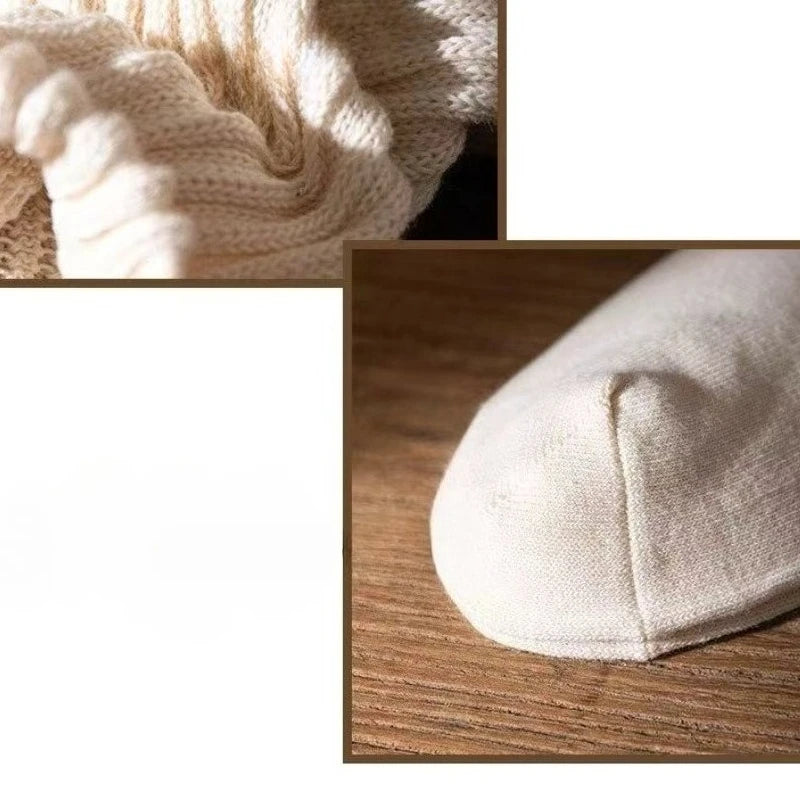 Retro Cushioned Crew Socks – Thick Cotton Blend