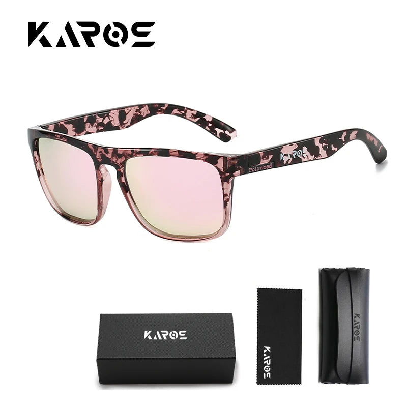 Rectangular Sunglasses with Case – Printed Frames, 10 Options