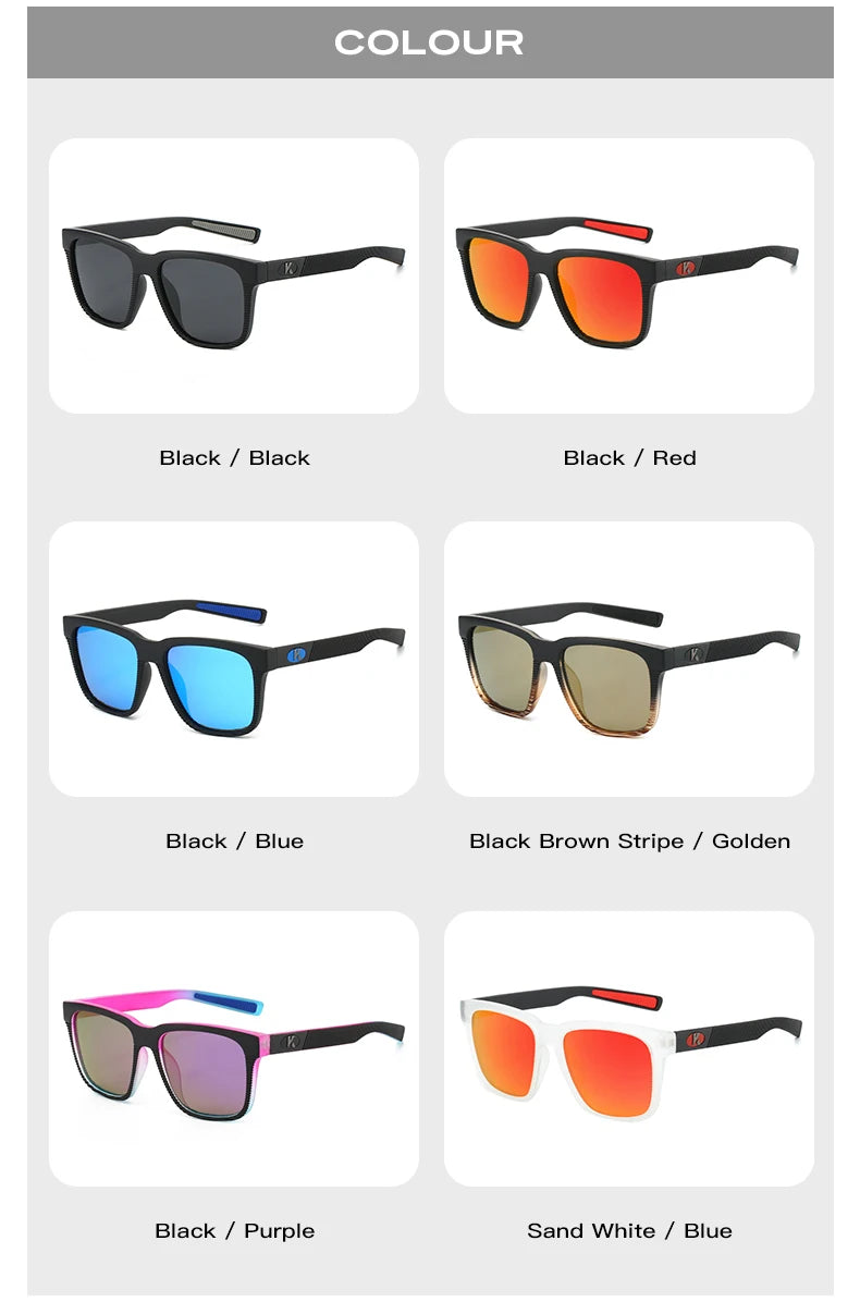 Rectangular Sunglasses – Textured Temples, 6 Combinations