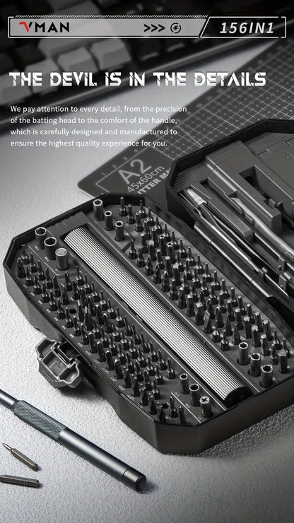 Mini Electric Screwdriver Set – 156-in-1 Precision Repair Kit