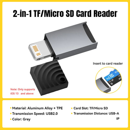 MicroSD Card Reader USB-C & USB 2.0, Dual Interface