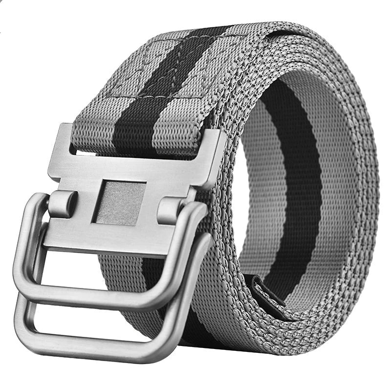 Youth Canvas Belt Dual Ring Buckle, Streetwear Style for Jeans & Cargo Pants deideas