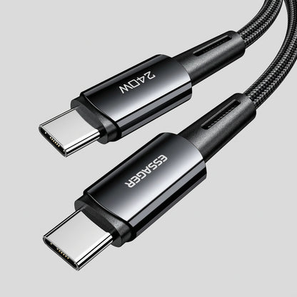 USB-C to USB-C Braided Cable – 1 or 2 m, Dark Grey