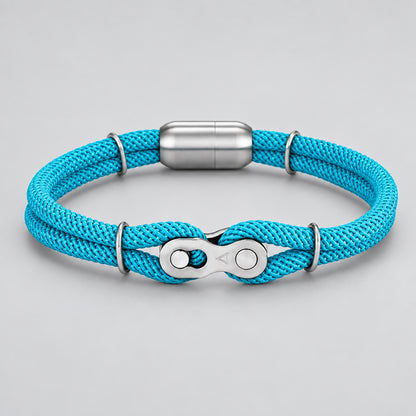 Biker Chain Magnetic Bracelet Rugged Rope & Rock Style deideas