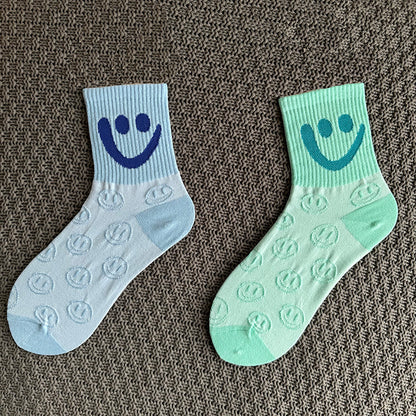 Smiley Face Socks – Cotton Blend, 4-Pair Box, EU 36–43