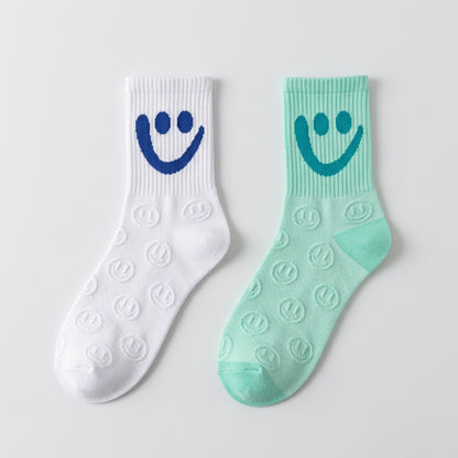 Smiley Face Socks – Cotton Blend, 4-Pair Box, EU 36–43