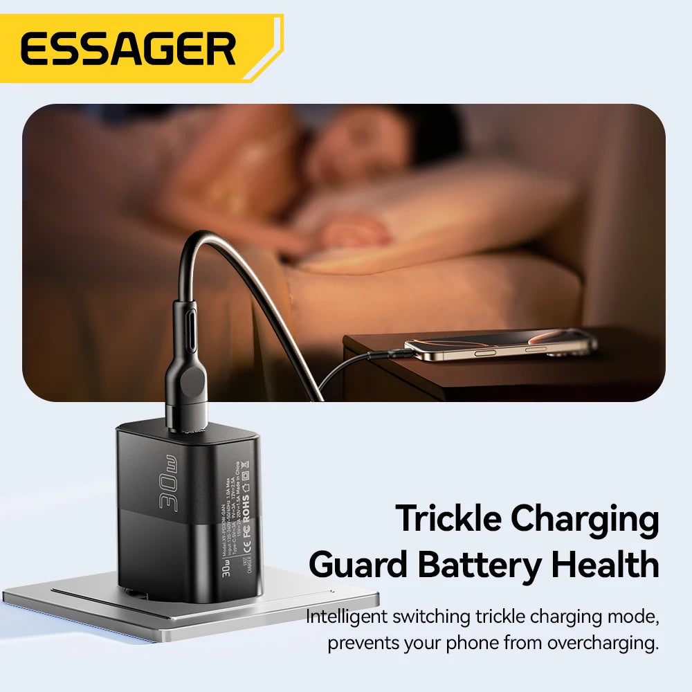 30W USB-C PD Wall Charger – Black US Plug