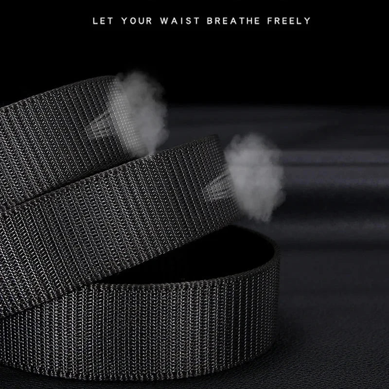 Men's Belt Automatic Metal and Nylon Buckle Casual Sports Outdoor Work Belt deideas