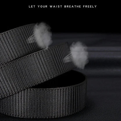 Men's Belt Automatic Metal and Nylon Buckle Casual Sports Outdoor Work Belt deideas