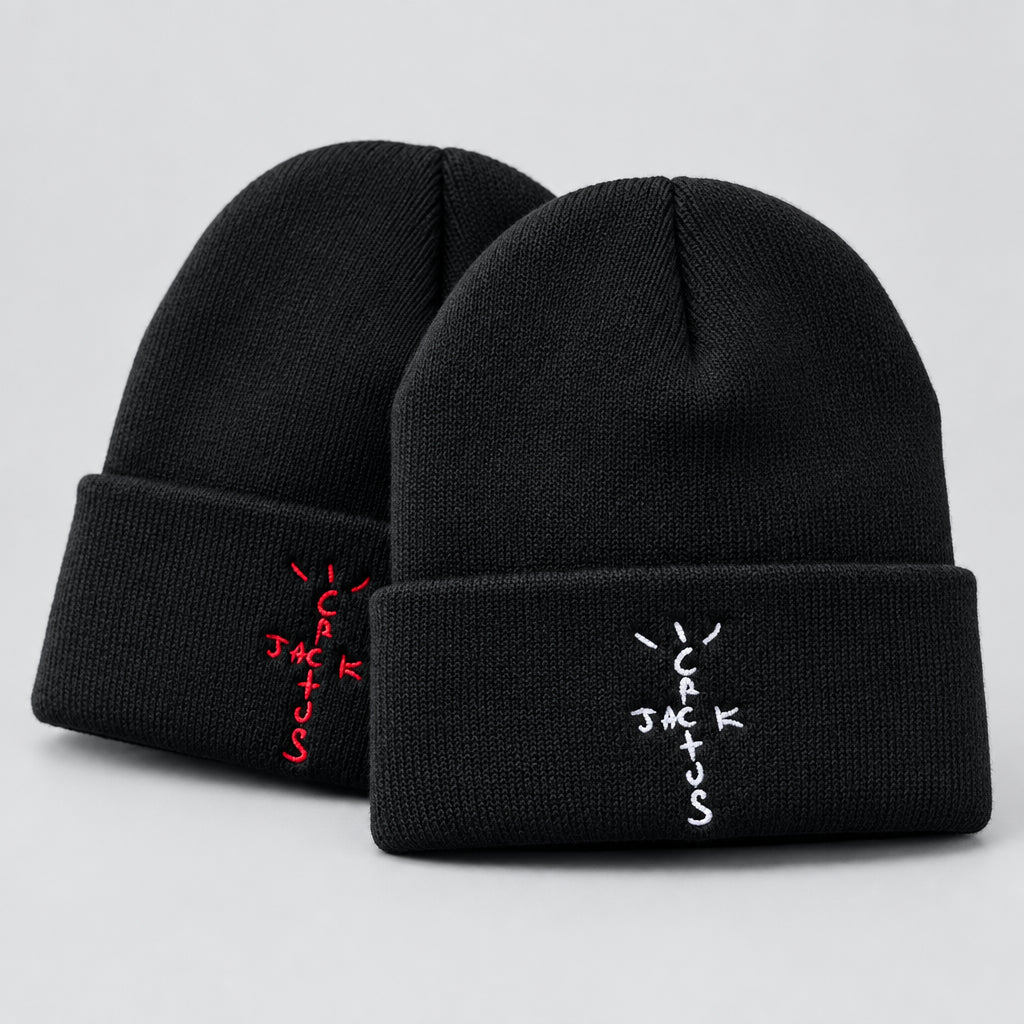 Bandana Graphic Cactus Embroidered Knit Beanie, One Size